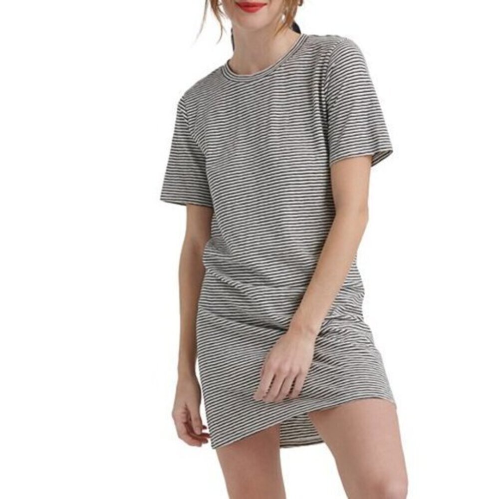 Lucky Brand Cotton Striped Pullover T-Shirt Dress. L - Picture 3 of 7